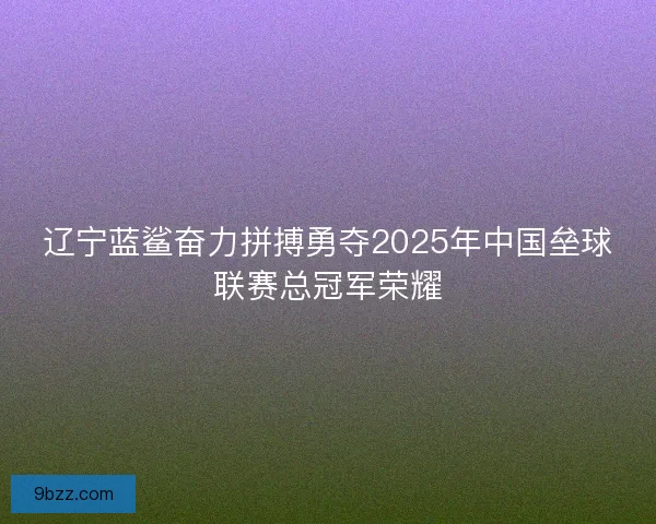 辽宁蓝鲨奋力拼搏勇夺2025年中国垒球联赛总冠军荣耀